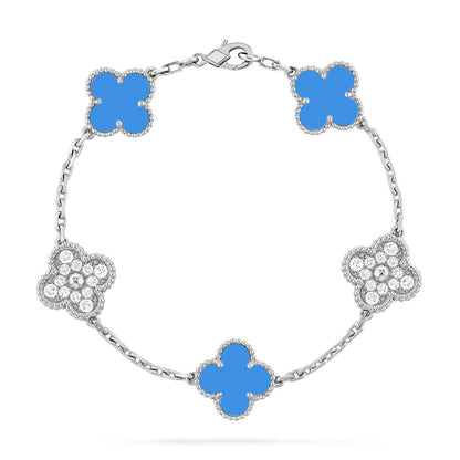 [Eterna Jewels] CLOVER 5 MOTIF BLUE AGATE BRACELET COLLECTION