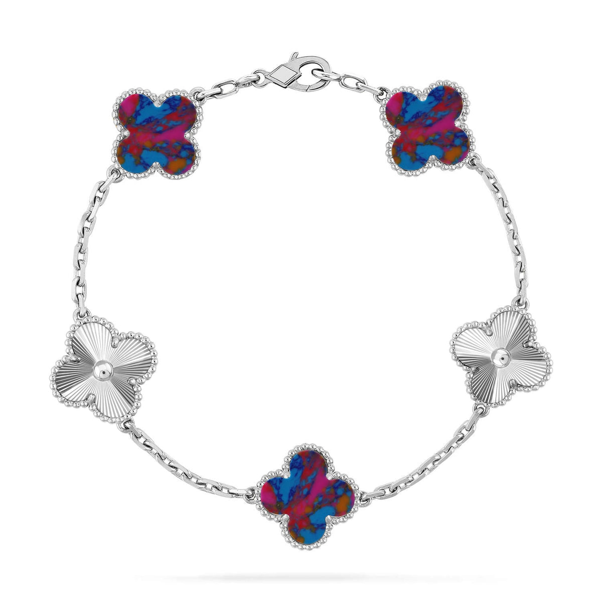 [Eterna Jewels]CLOVER 5 MOTIF COLOR GEMSTONES BRACELET COLLECTION