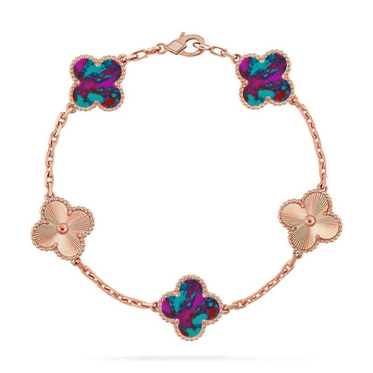 [Eterna Jewels]CLOVER 5 MOTIF COLOR GEMSTONES BRACELET COLLECTION