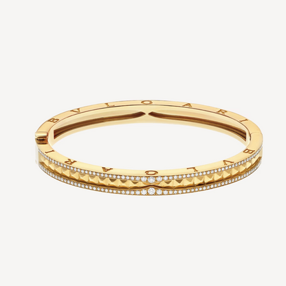 [Eterna Jewels]ZERO 1 SPIRAL AND PAVED DIAMOND GOLD BRACELET