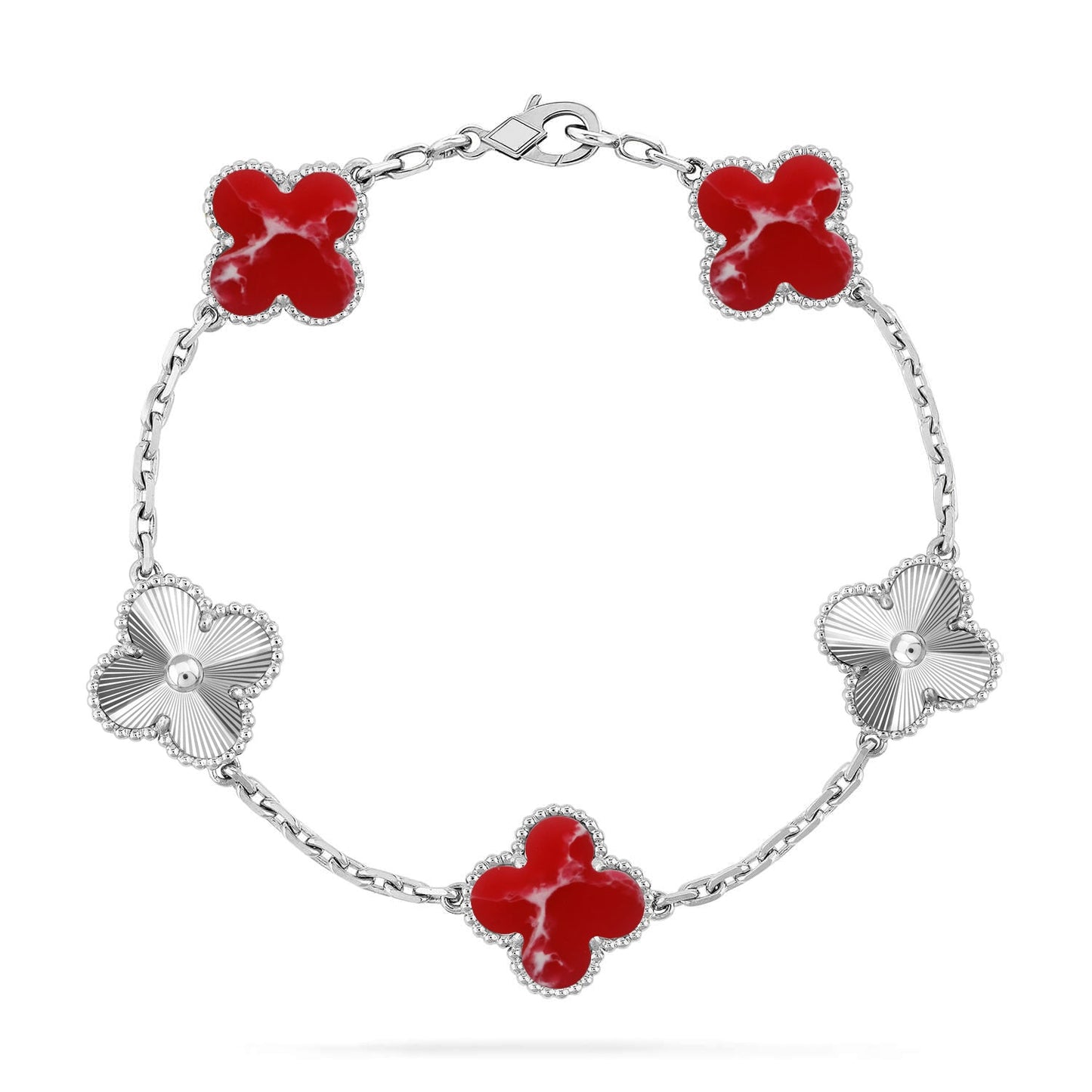 [Eterna Jewels]CLOVER 5 MOTIF RED PATTERN BRACELET COLLECTION
