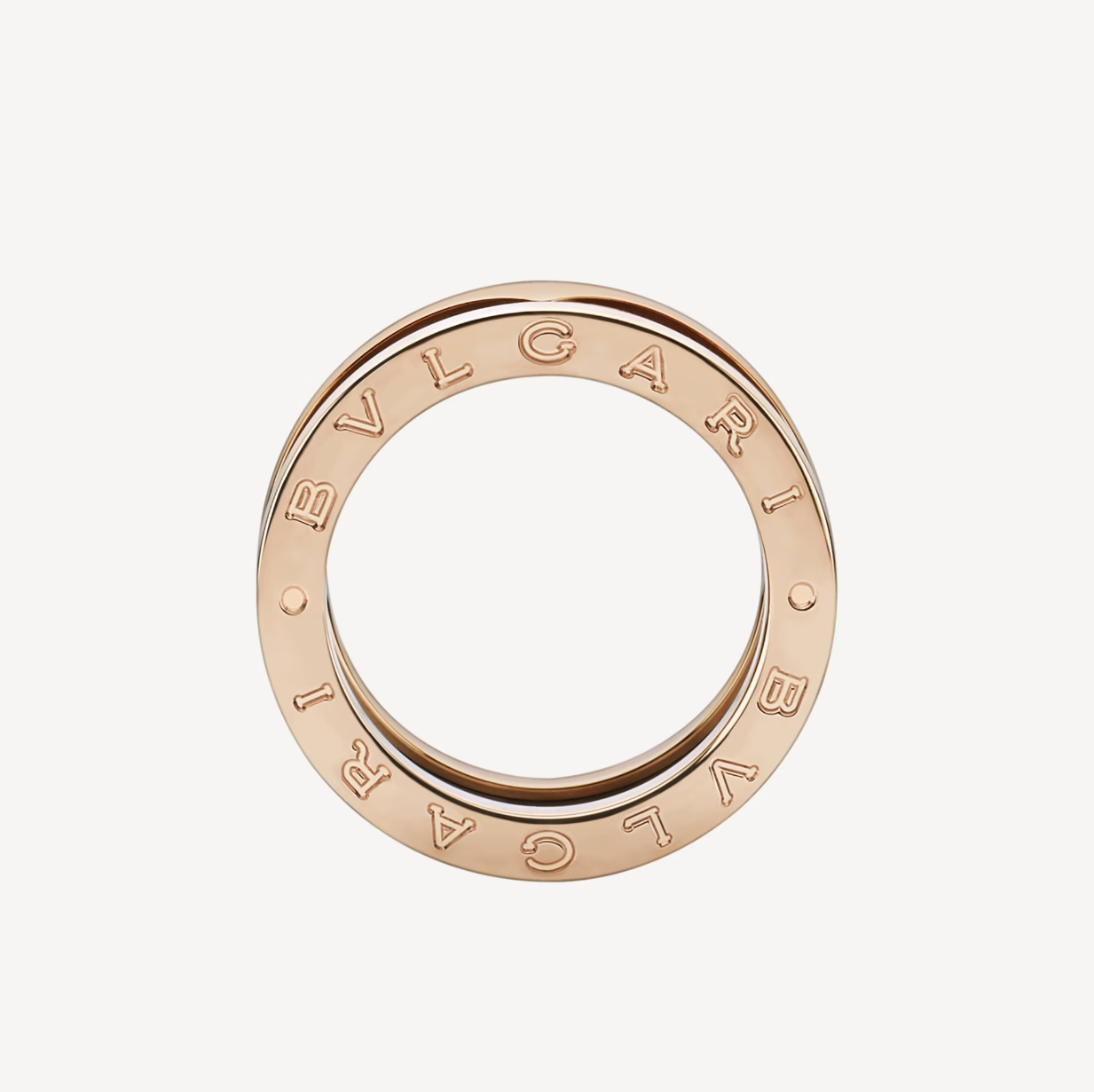 [Eterna Jewels]ZERO 1 TWO-BAND LOOPS AND BLACK CERAMIC PINK GOLD RING