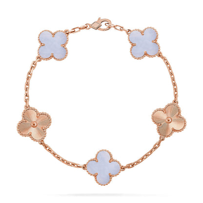 [Eterna Jewels] CLOVER 5 MOTIF PURPLE CHALCEDONY BRACELET COLLECTION