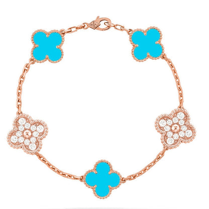 [Eterna Jewels] CLOVER 5 MOTIF TURQUOISE BRACELET COLLECTION