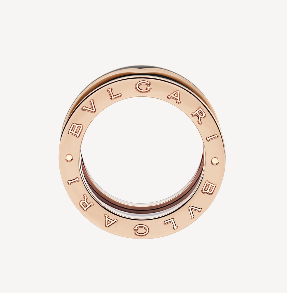 [Eterna Jewels]ZERO 1 TWO-BAND WITH MATTE BLACK CERAMIC PINK GOLD RING
