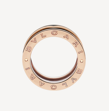 [Eterna Jewels]ZERO 1 TWO-BAND WITH MATTE BLACK CERAMIC PINK GOLD RING
