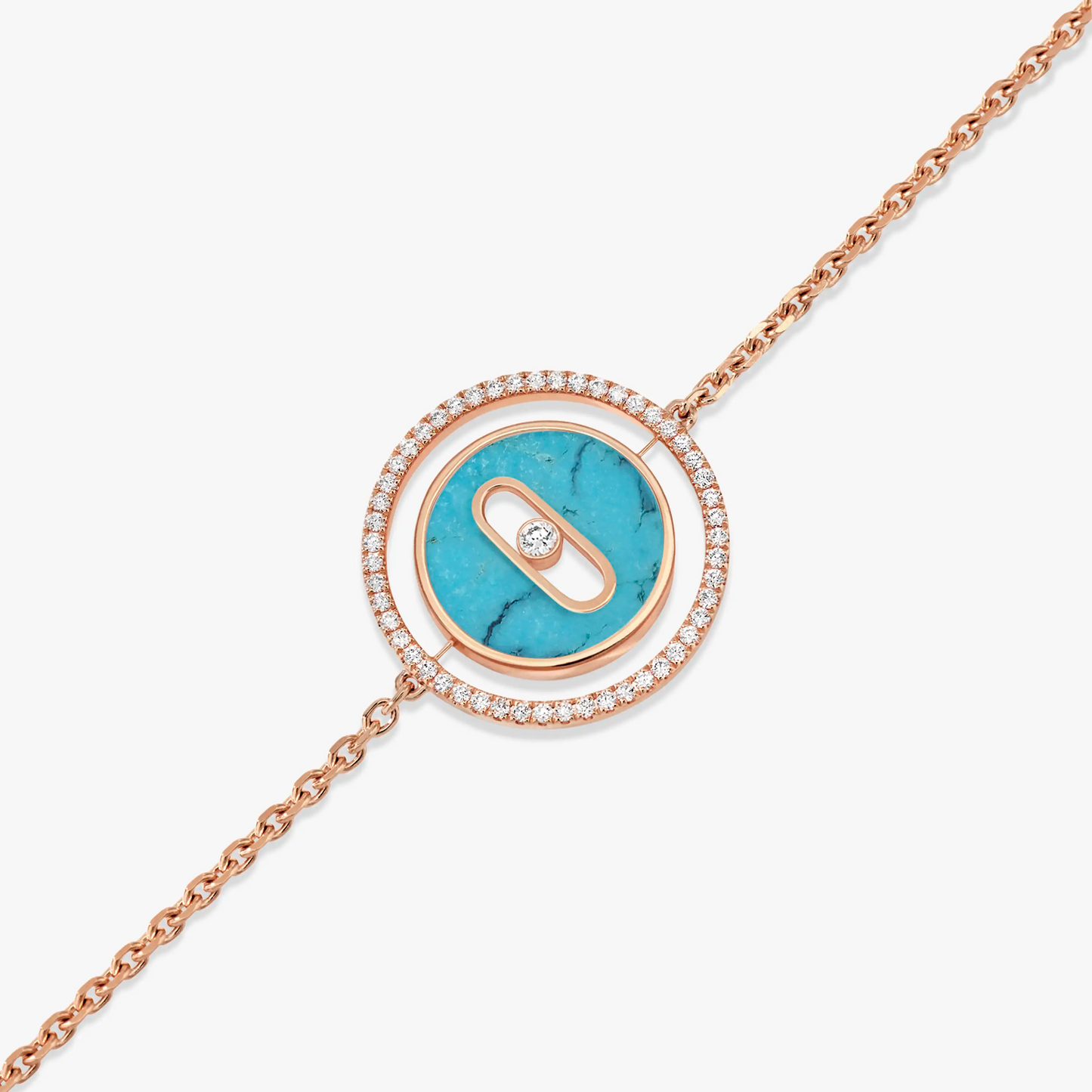 [Eterna Jewels]LUCKY MOVE TURQUOISE PINK GOLD DIAMOND BRACELET