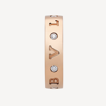 [Eterna Jewels]ZERO 1 ESSENTIAL PINK GOLD BAND WITH DIAMONDS RING