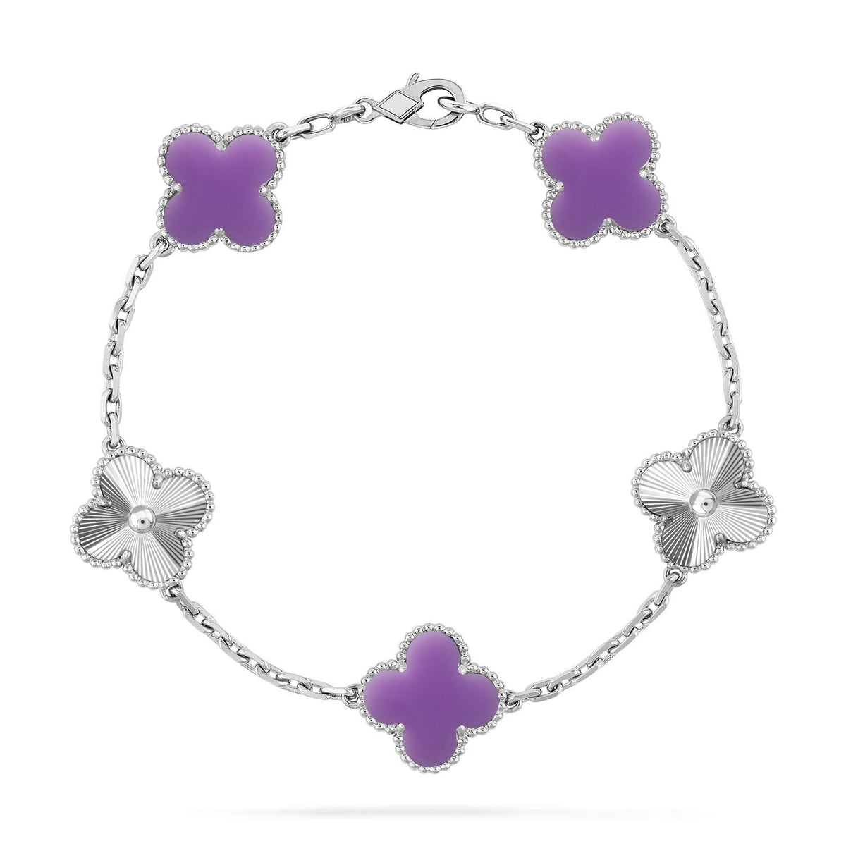 [Eterna Jewels]CLOVER 5 MOTIF LIGHT PURPLE BRACELET COLLECTION