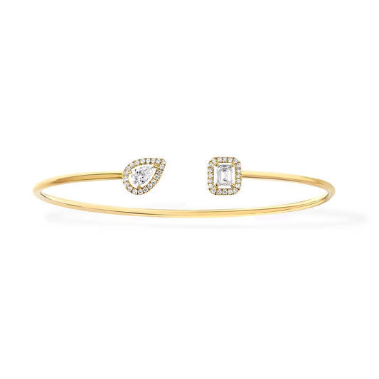 [Eterna Jewels]JONC FLEX MY TWIN TOI & MOI SILVER DIAMOND BRACELET