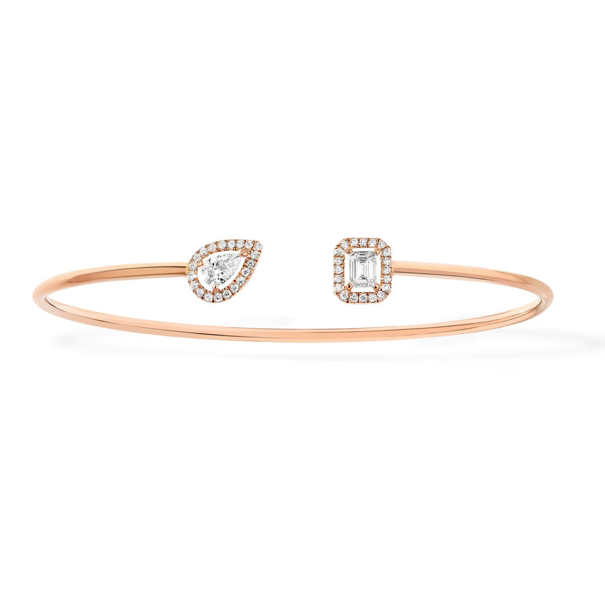 [Eterna Jewels]JONC FLEX MY TWIN TOI & MOI SILVER DIAMOND BRACELET