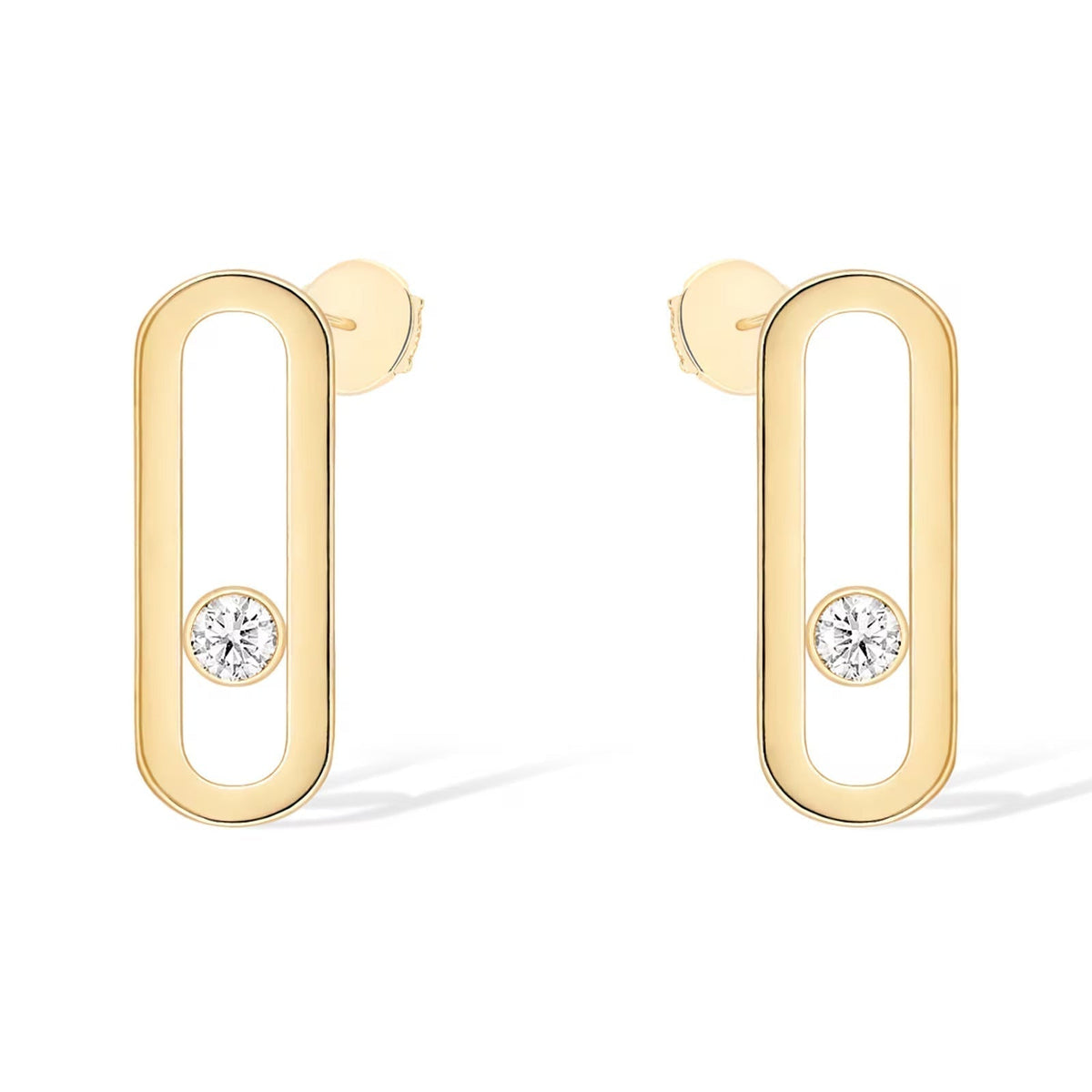 [Eterna Jewels]MOVE UNO SMALL 1 DIAMOND EARRINGS