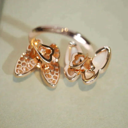 [Eterna Jewels]TWIN BUTTERFLY DIAMOND MOP RING