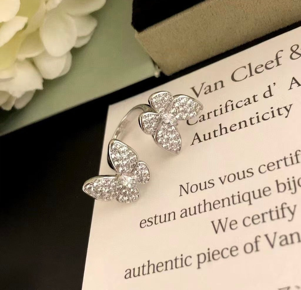 [Eterna Jewels]TWIN SILVER BUTTERFLY DIAMOND RING