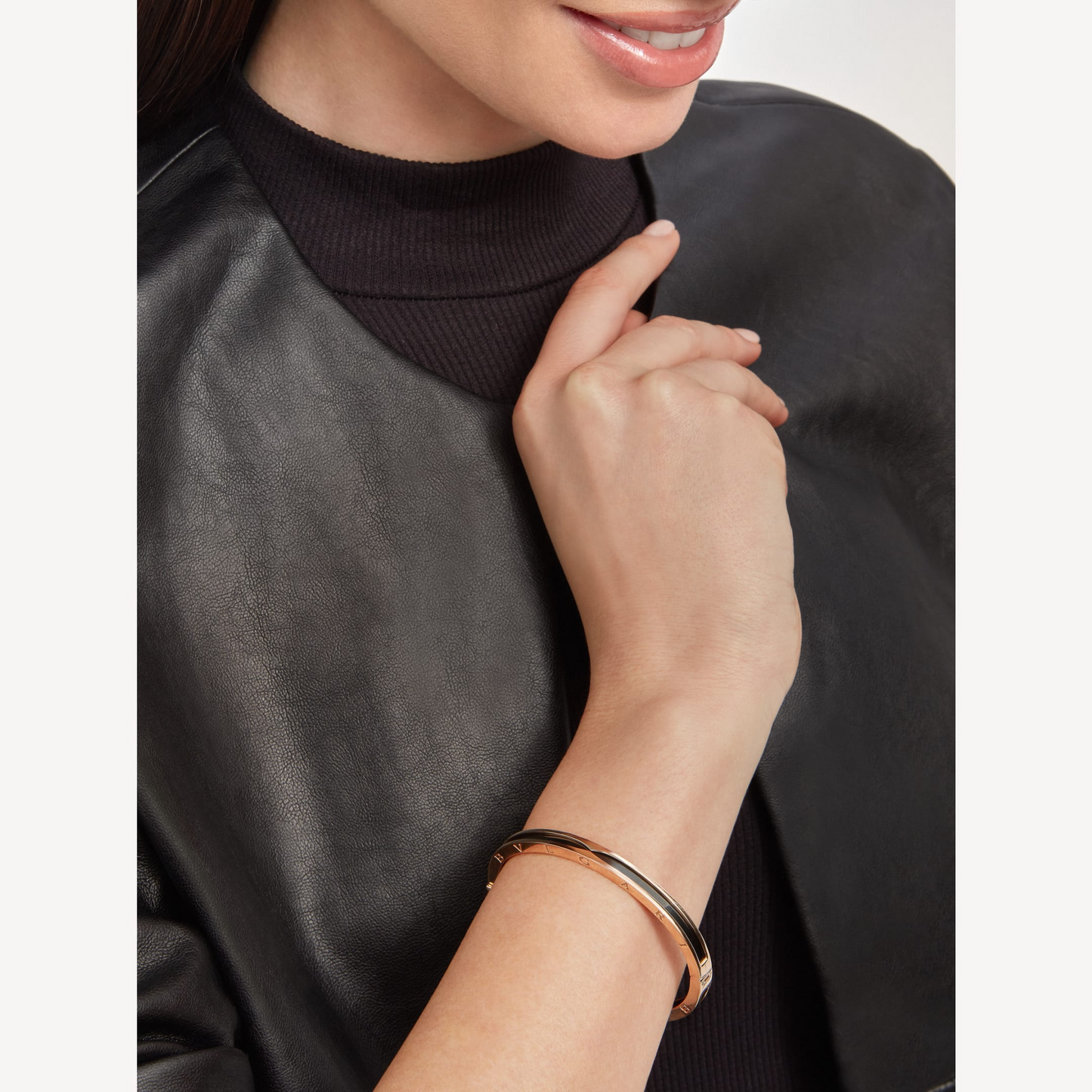 [Eterna Jewels]ZERO 1 PINK GOLD WITH BLACK CERAMIC BRACELET