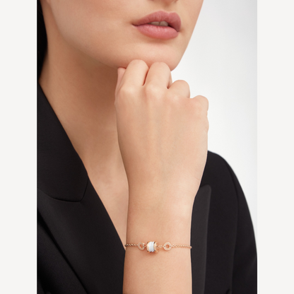 [Eterna Jewels]ZERO 1 SOFT PINK GOLD AND WHITE CERAMIC BRACELET