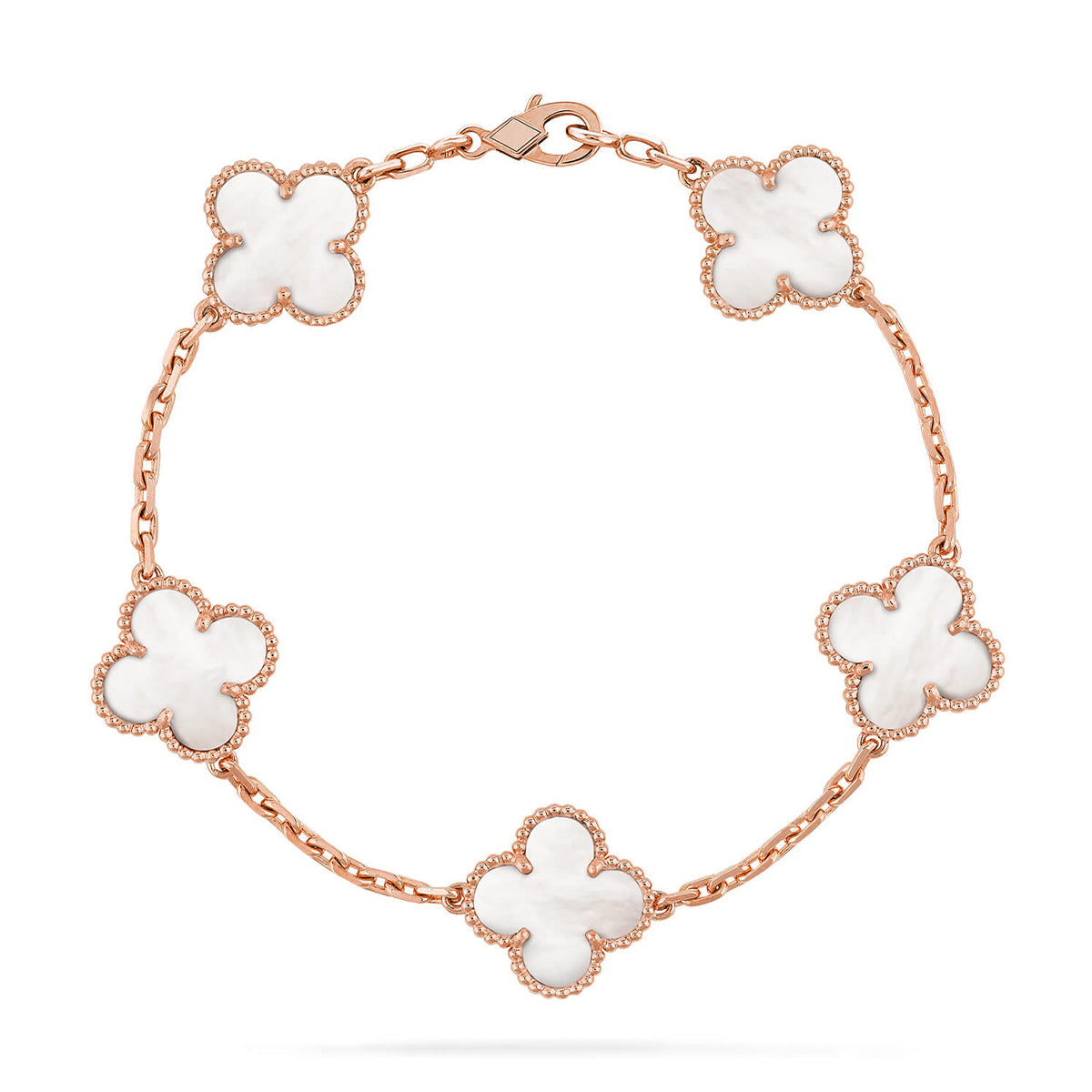 [Eterna Jewels]CLOVER WHITE PEARL MOP 5 MOTIF BRACELET COLLECTION