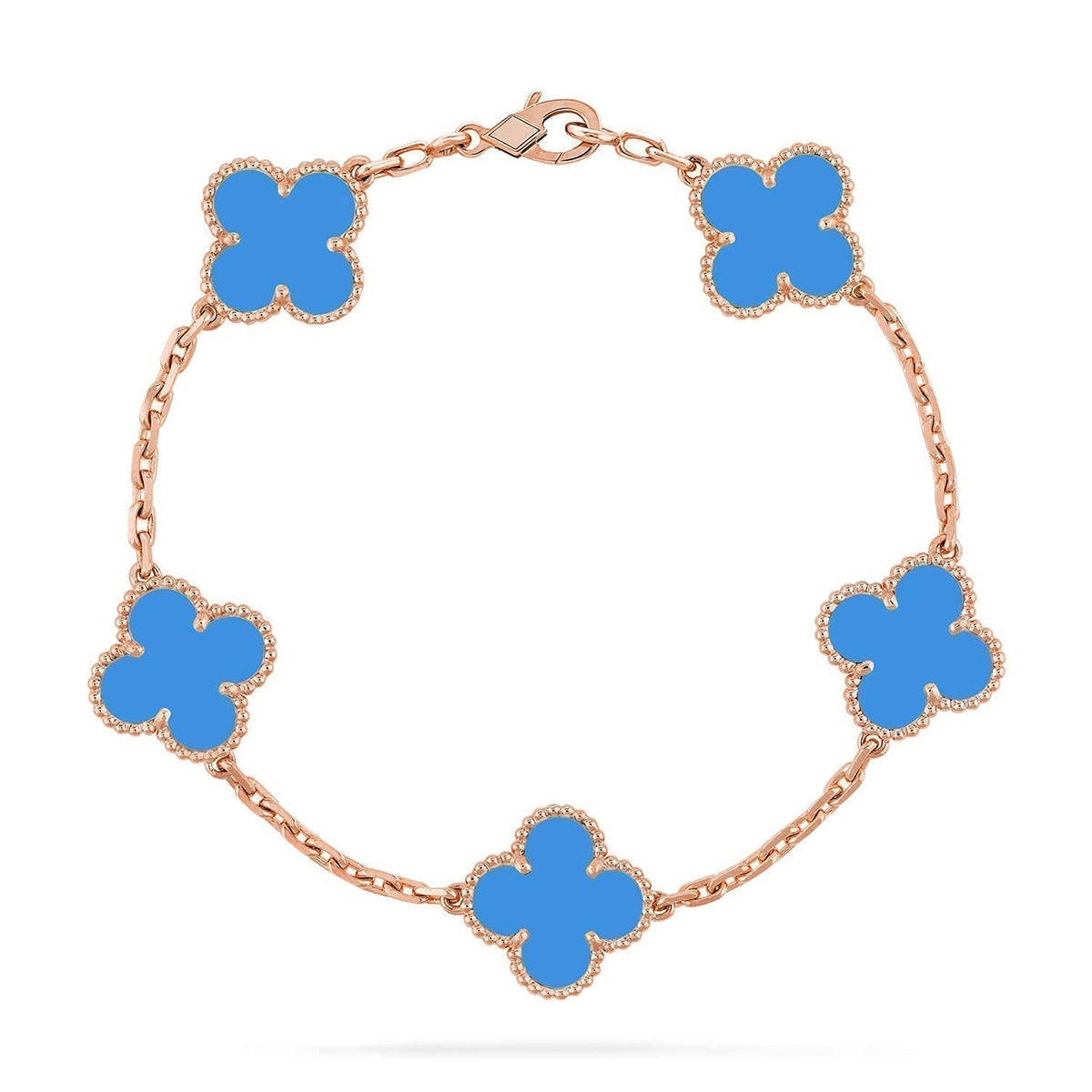 [Eterna Jewels] CLOVER 5 MOTIF BLUE AGATE BRACELET COLLECTION