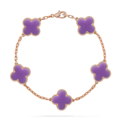 [Eterna Jewels]CLOVER 5 MOTIF LIGHT PURPLE BRACELET COLLECTION