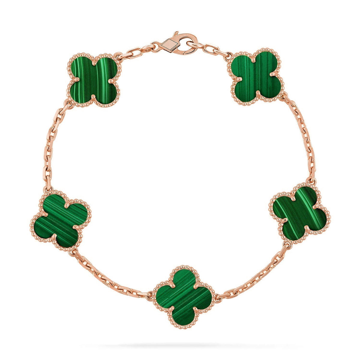 [Eterna Jewels] CLOVER 5 MOTIF MALACHITE BRACELET COLLECTION