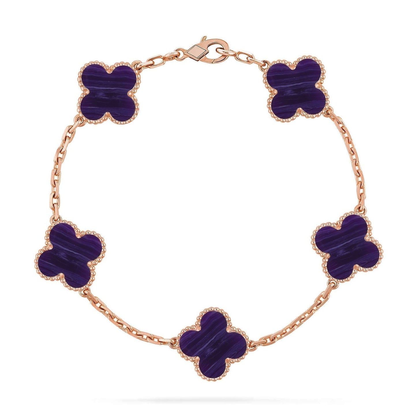 [Eterna Jewels]CLOVER 5 MOTIF PURPLE STRIPES BRACELET COLLECTION
