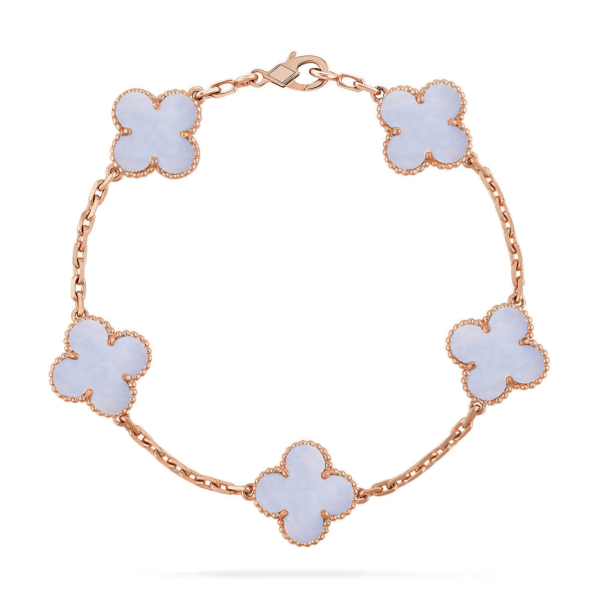[Eterna Jewels] CLOVER 5 MOTIF PURPLE CHALCEDONY BRACELET COLLECTION