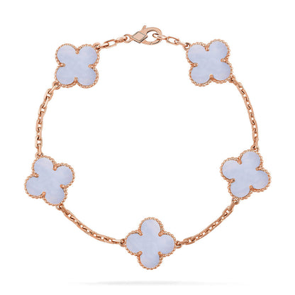 [Eterna Jewels] CLOVER 5 MOTIF PURPLE CHALCEDONY BRACELET COLLECTION