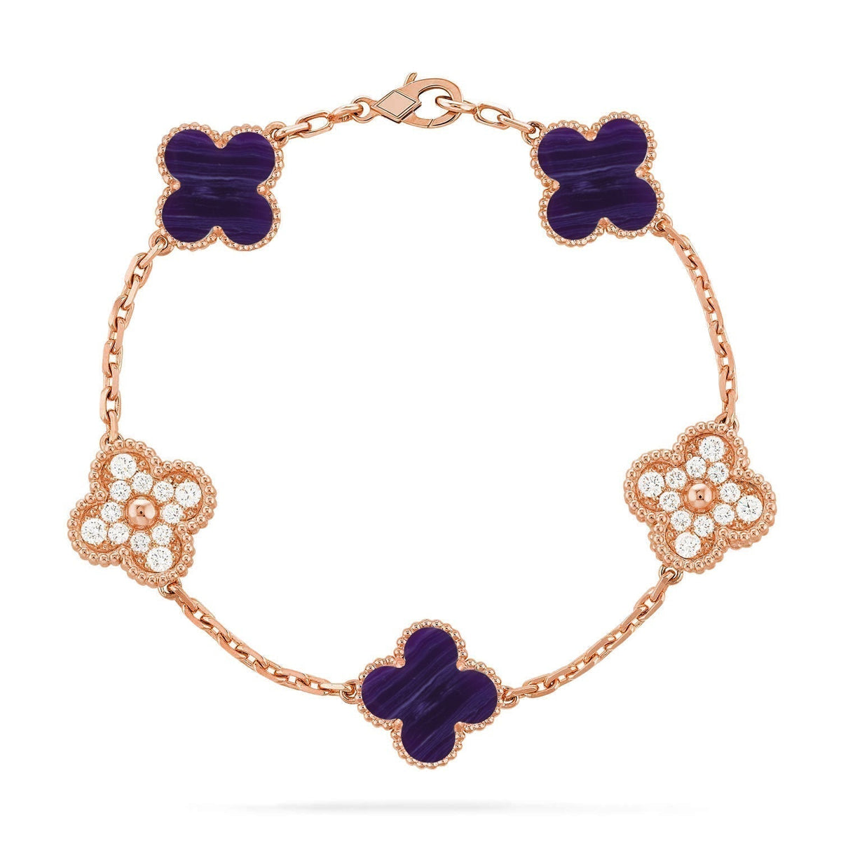 [Eterna Jewels]CLOVER 5 MOTIF PURPLE STRIPES BRACELET COLLECTION