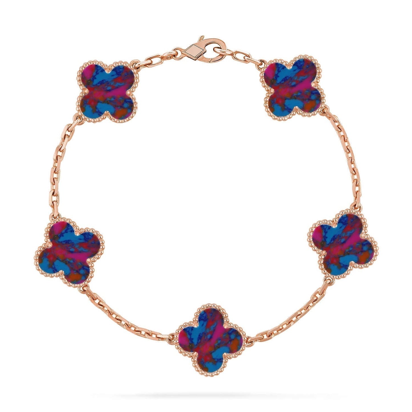 [Eterna Jewels]CLOVER 5 MOTIF COLOR GEMSTONES BRACELET COLLECTION