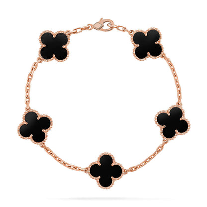 [Eterna Jewels] CLOVER 5 MOTIF ONYXS BRACELET COLLECTION