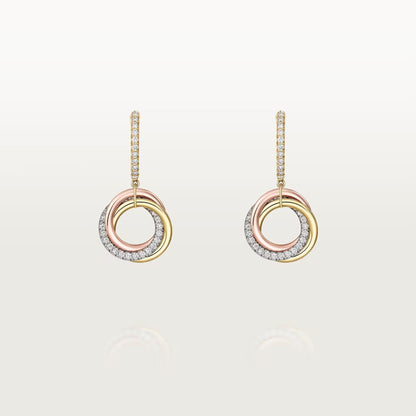[Eterna Jewels]TRINITY HALF DIAMOND  EARRINGS