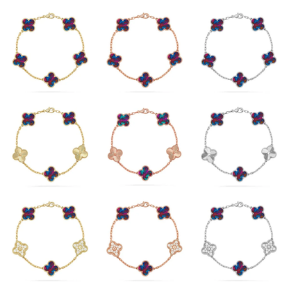 [Eterna Jewels]CLOVER 5 MOTIF COLOR GEMSTONES BRACELET COLLECTION