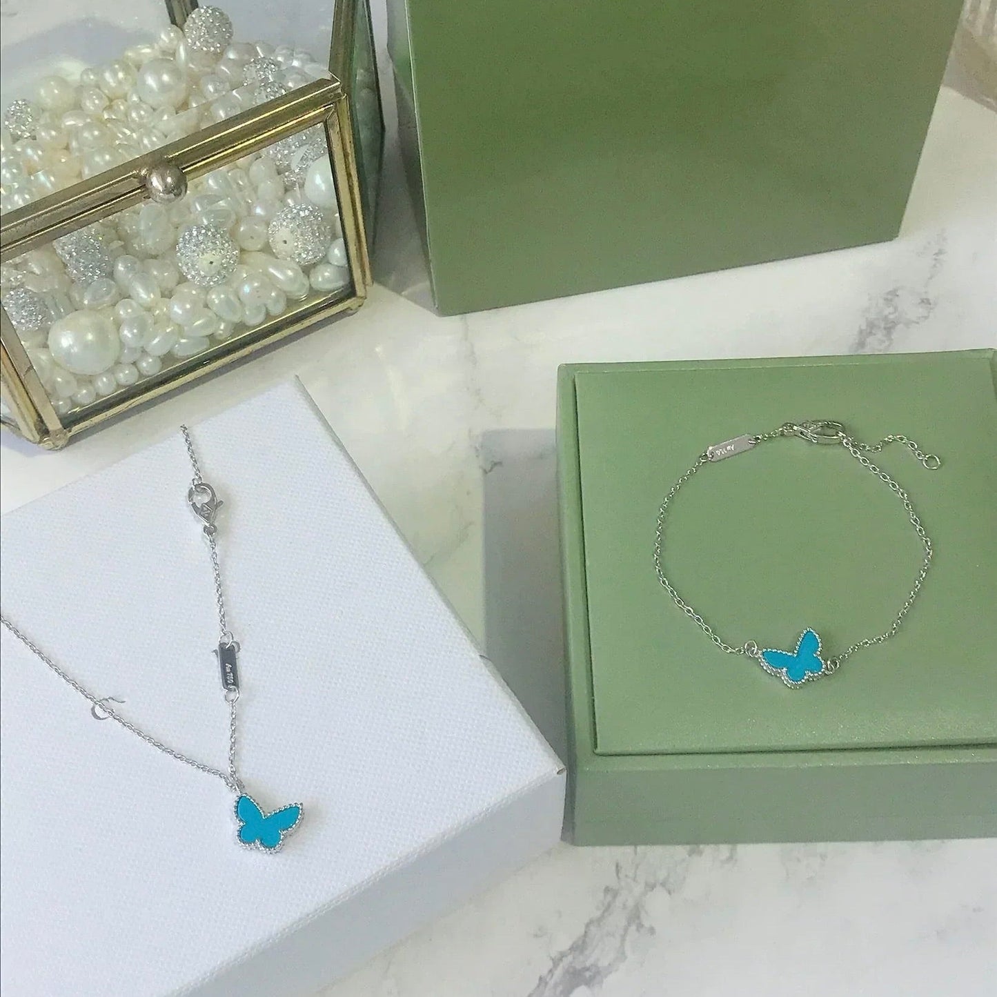 [Eterna Jewels]BUTTERFLY TURQUOISE BUTTERFLY BRACELET SILVER