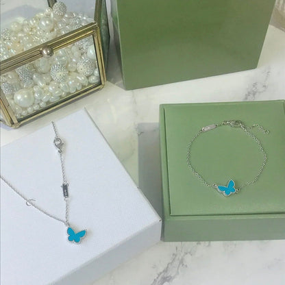 [Eterna Jewels]BUTTERFLY TURQUOISE BUTTERFLY BRACELET SILVER
