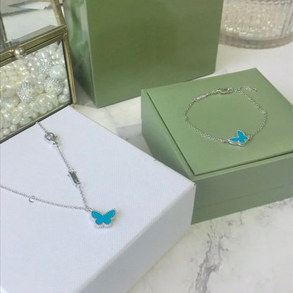 [Eterna Jewels]BUTTERFLY TURQUOISE BUTTERFLY BRACELET SILVER