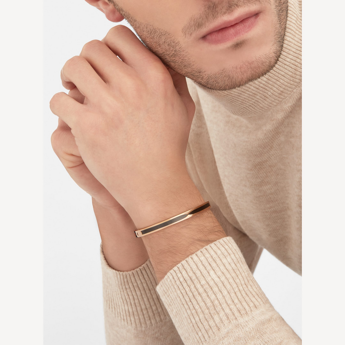 [Eterna Jewels]ZERO 1 PINK GOLD WITH BLACK CERAMIC BRACELET