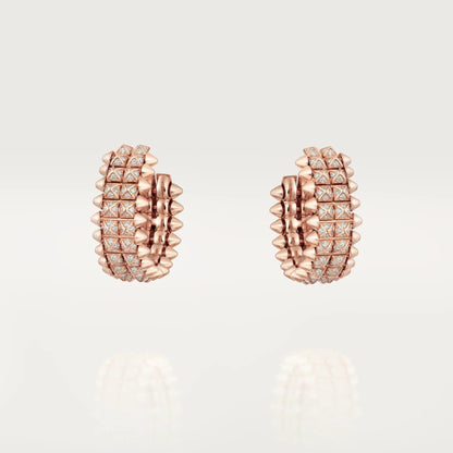 [Eterna Jewels]CLASH 9.2MM FULL DIAMOND DOUBLE ROW EARRINGS