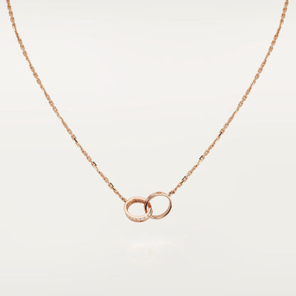 [Eterna Jewels]LOVE DOUBLE RING HALF DIAMOND NECKLACE