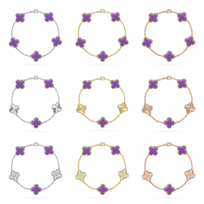 [Eterna Jewels]CLOVER 5 MOTIF LIGHT PURPLE BRACELET COLLECTION