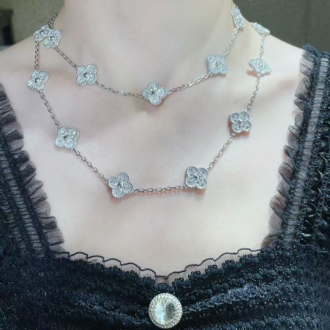 [Eterna Jewels]CLOVER 20 MOTIFS FULL-DIAMOND NECKLACE