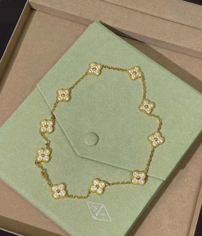 [Eterna Jewels Jewelry]CLOVER 10 MOTIFS  Gold Diamond  NECKLACE