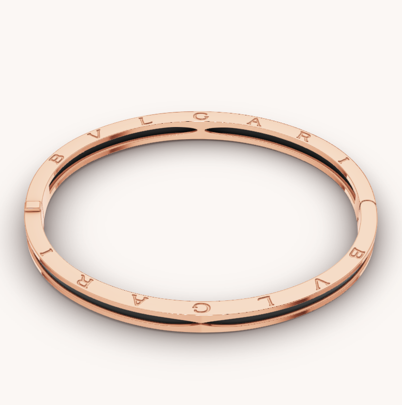[Eterna Jewels]ZERO 1 PINK GOLD WITH BLACK CERAMIC BRACELET