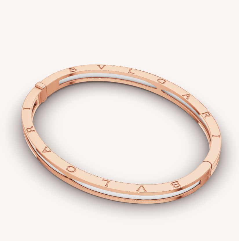 [Eterna Jewels]ZERO 1 PINK GOLD WITH WHITE CERAMIC BRACELET