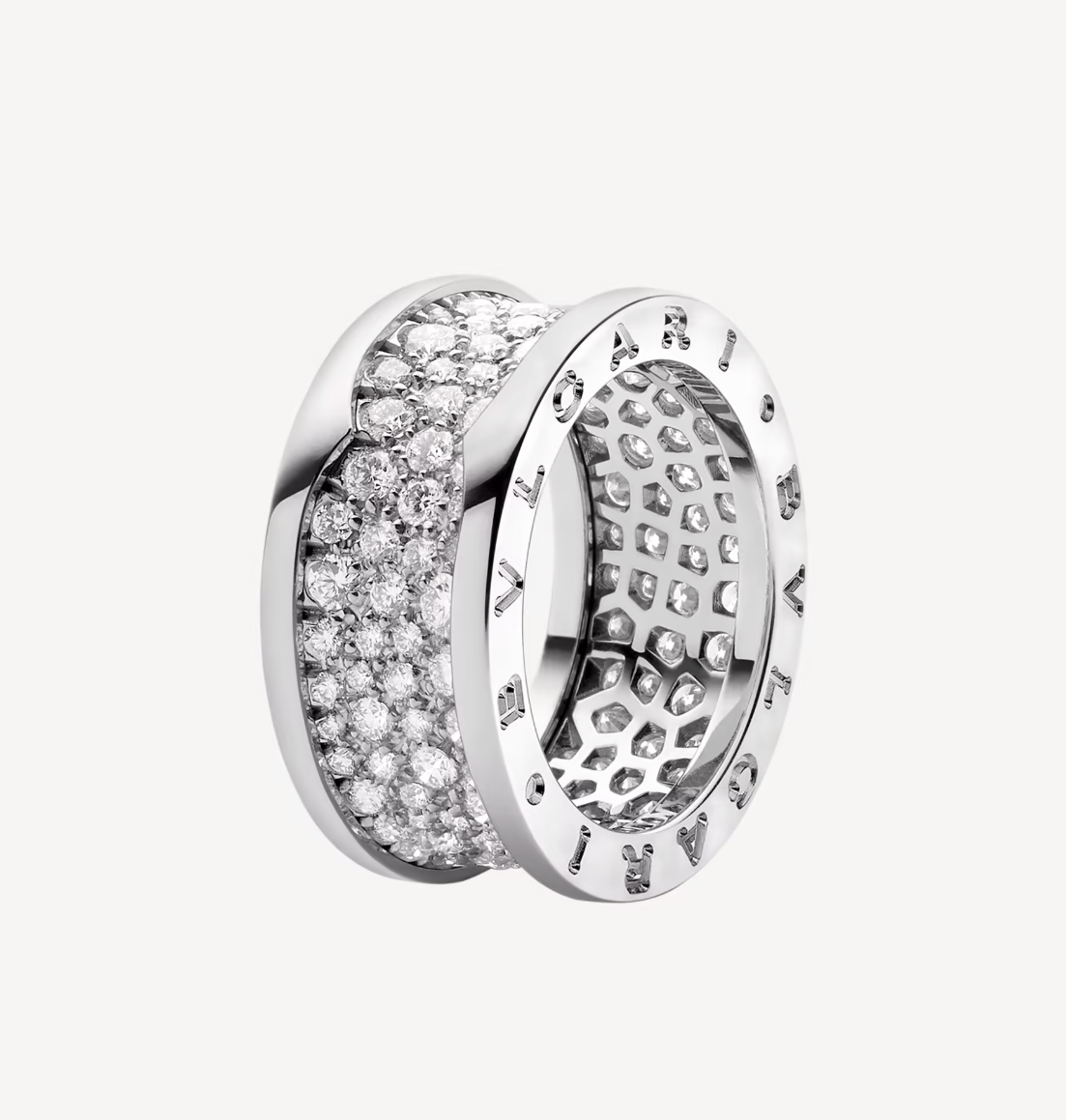[Eterna Jewels]ZERO 1 WITH PAVED DIAMONDS ON THE SPIRAL RING