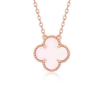 [Eterna Jewels]CLOVER 15MM PINK MOTHER-OF-PEARL SINGLE FLOWER NECKLACE