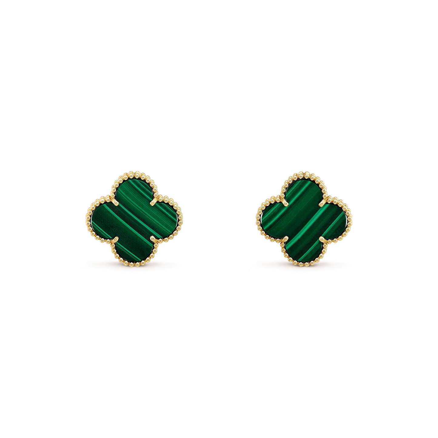 [Eterna Jewels]CLOVER MINI 9.5MM MALACHITE  EARRINGS