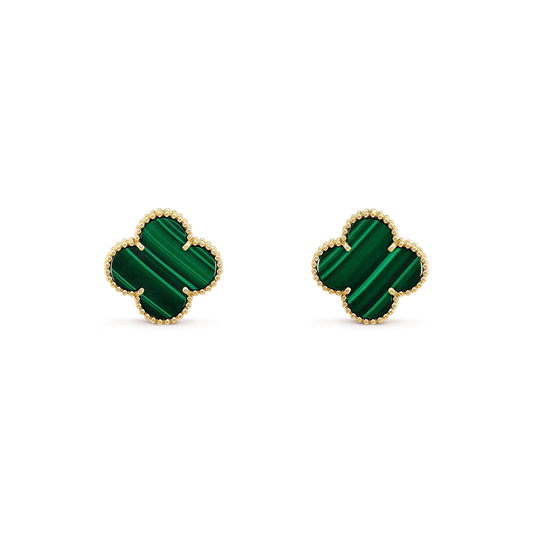 [Eterna Jewels]CLOVER MINI 9.5MM MALACHITE  EARRINGS