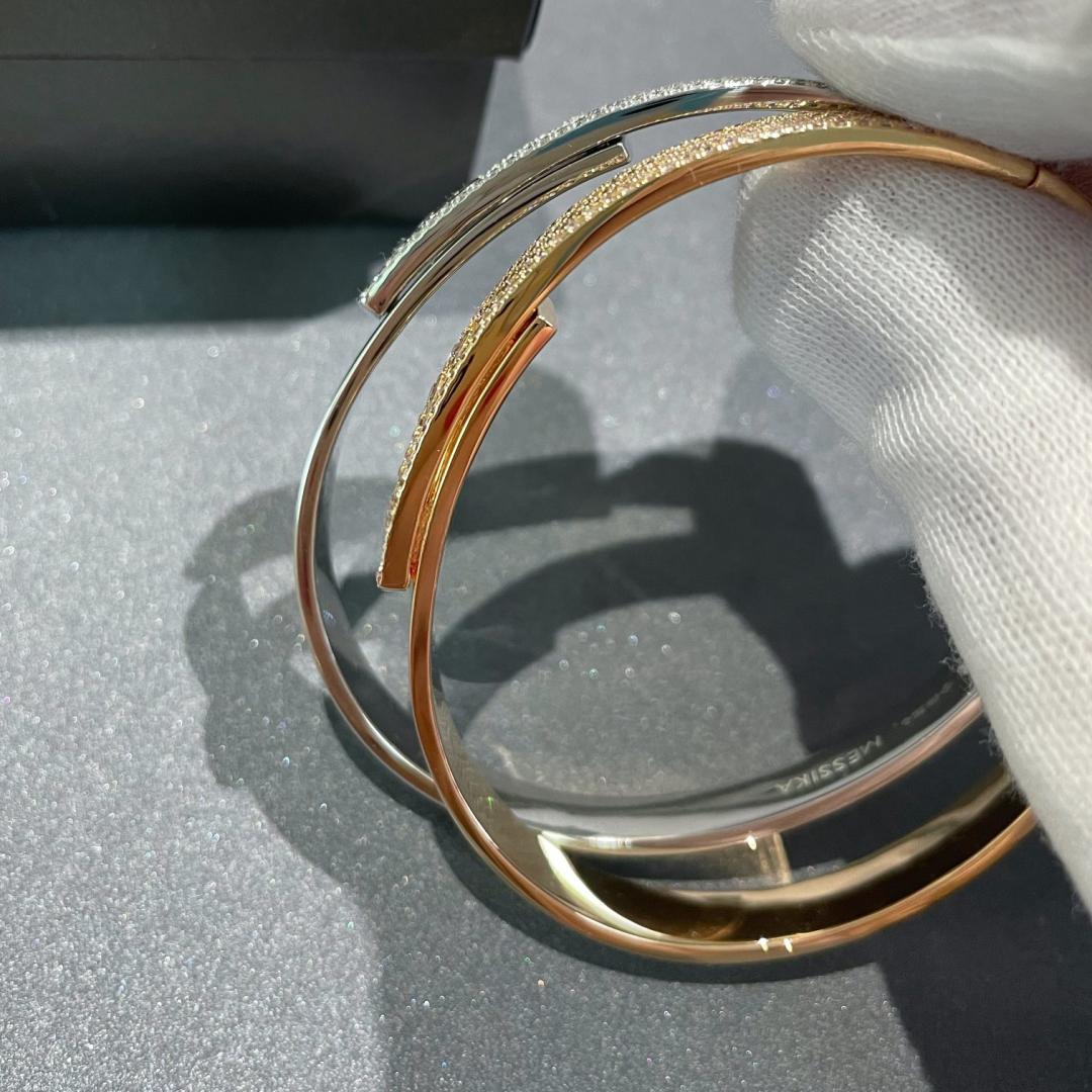 [Eterna Jewels]Move Noa Rose Gold Pavé Diamond Bangle Bracelet