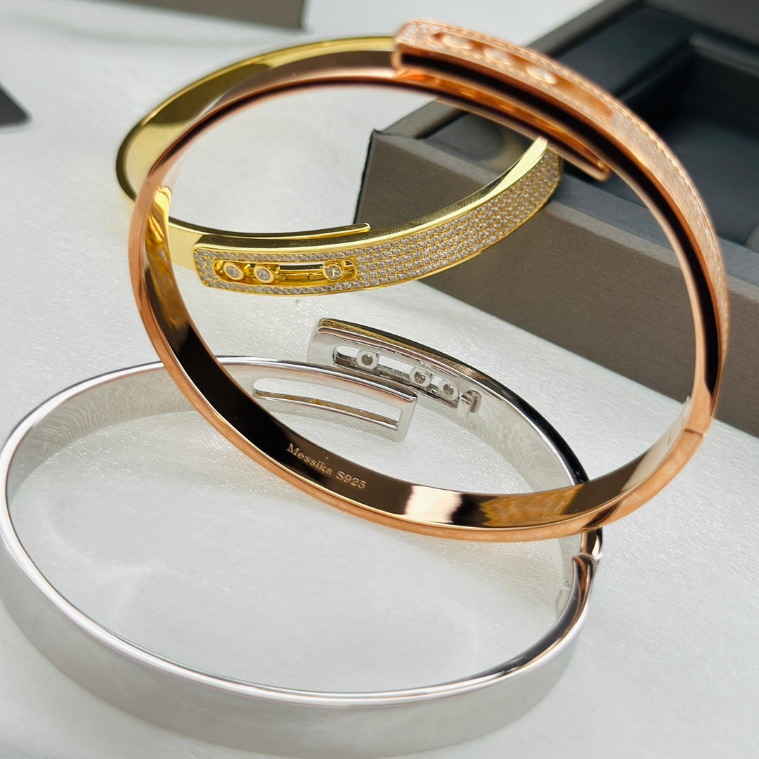 [Eterna Jewels]Move Noa Rose Gold Pavé Diamond Bangle Bracelet