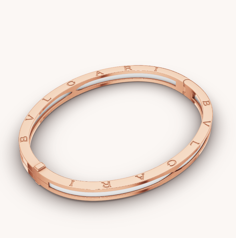 [Eterna Jewels]ZERO 1 PINK GOLD WITH WHITE CERAMIC BRACELET